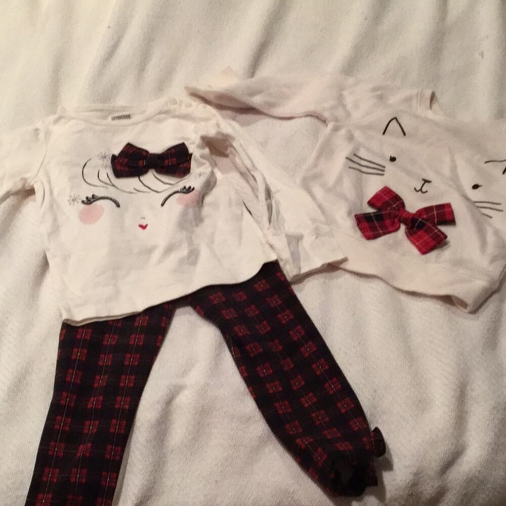 2T winter plaid bundle with bows gently worn